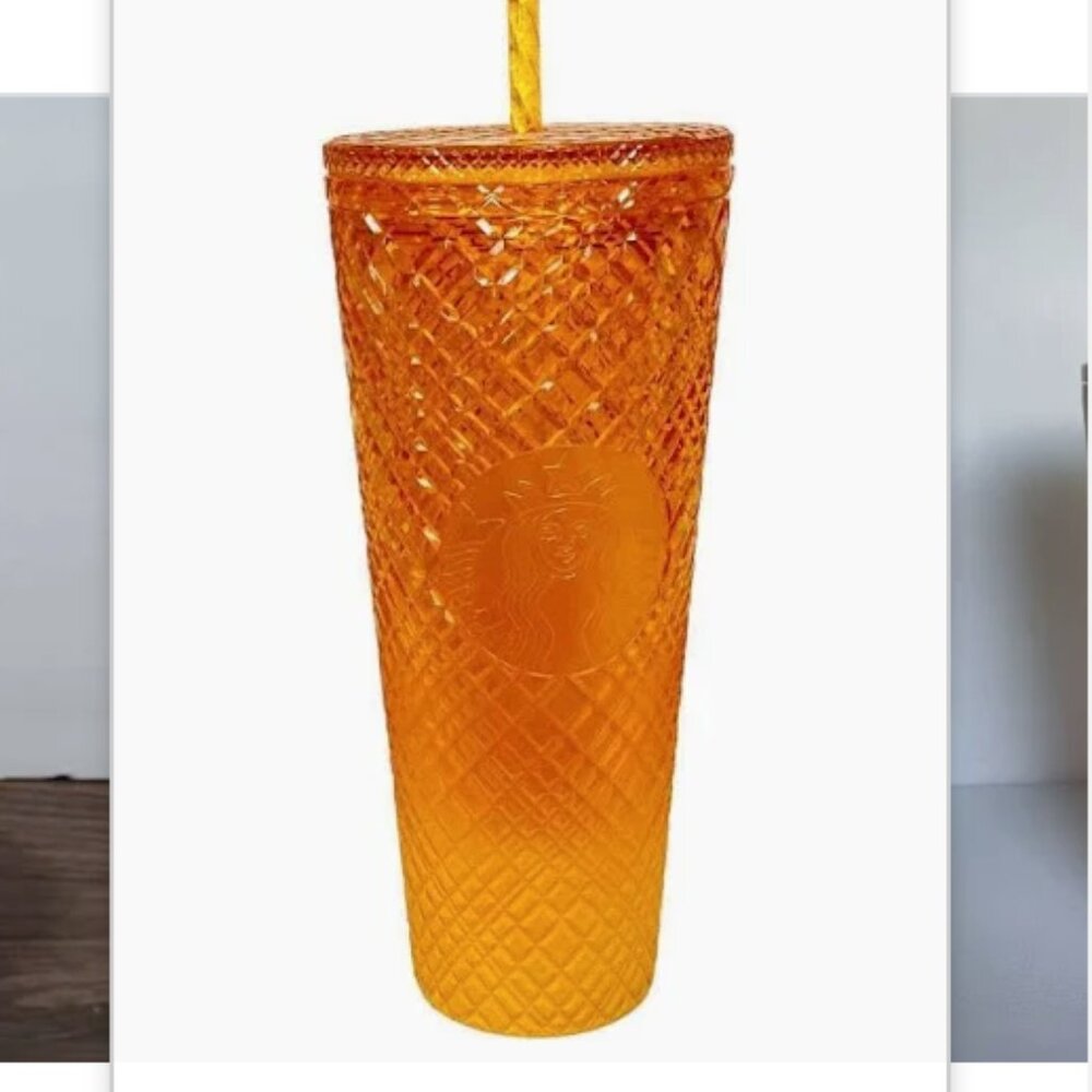 Retired Starbucks Summer 2022 Venti Orange Mango Gradient Ombre Tumbler.